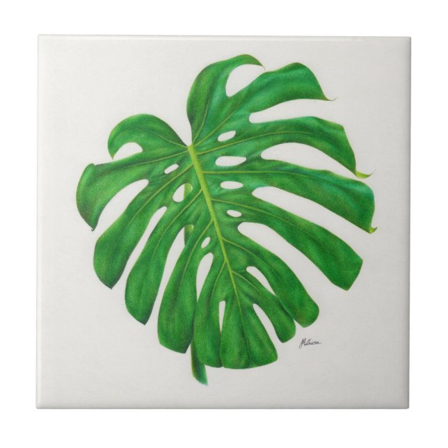 Azulejo tropical da folha de Monstera (Frente)