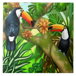 Azulejo tropical da selva de Toucan