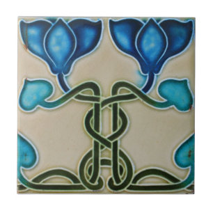 Azulejo - Tulipas Azuis Impressão Vintage
