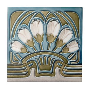 Azulejo - Tulipas Brancas Vintage Art Nouveau