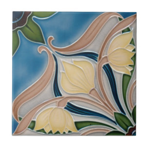 Azulejo - Tulipas Creme Art Nouveau