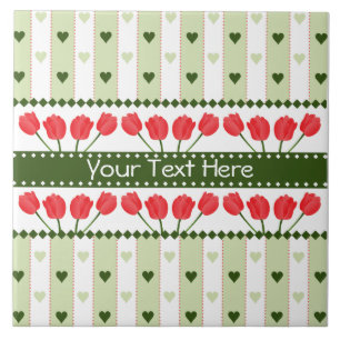 Azulejo Tulips & Hearts, personalizar