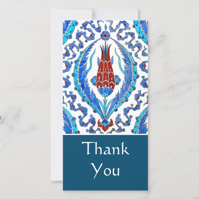 azulejo turco com Cartões de agradecimentos de tul (Frente)