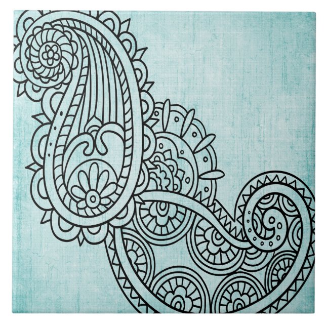 Azulejo Turquoise Mehndi Motif (Frente)