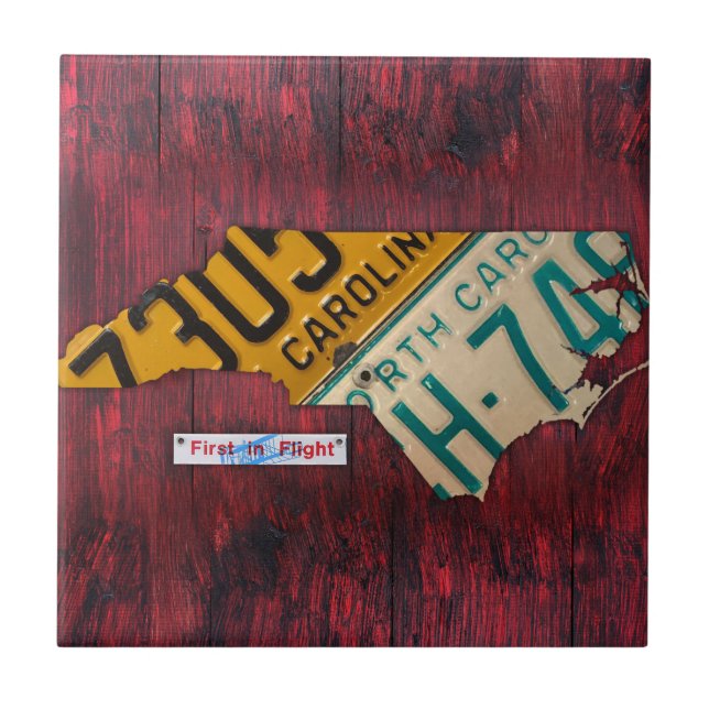 Azulejo V2 do mapa da matrícula de North Carolina (Frente)