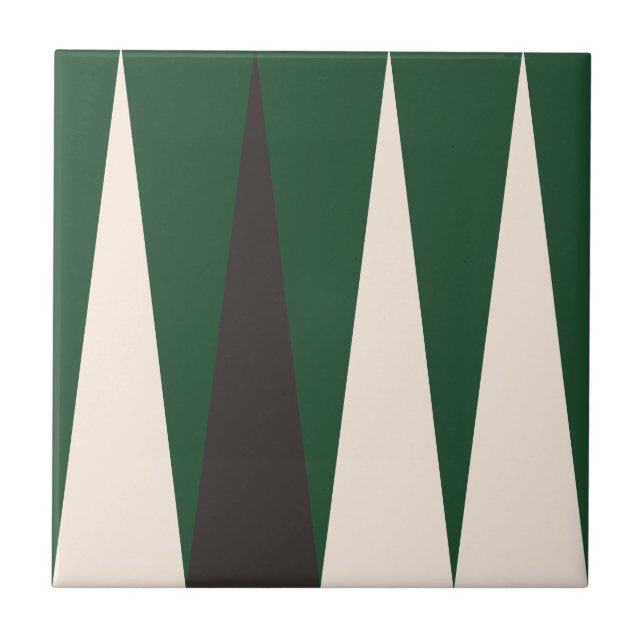 Azulejo Verde de Padrão Geométrico do Backgammon (Frente)