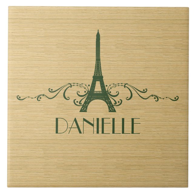 Azulejo verde francês florescente (Frente)