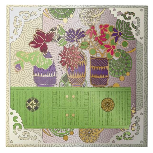 Azulejo Verde Mah Jongg (Frente)