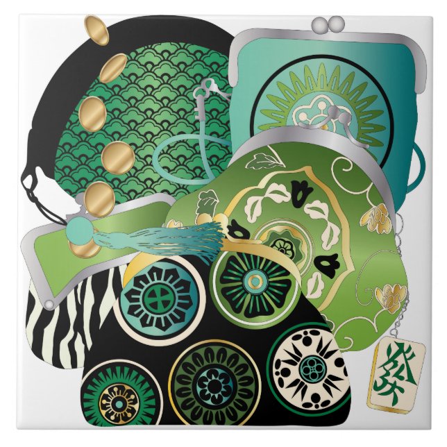 Azulejo Verde Mah Jongg Purses (Frente)