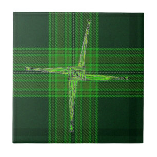Azulejo verde transversal do Tartan do St. Bridgid
