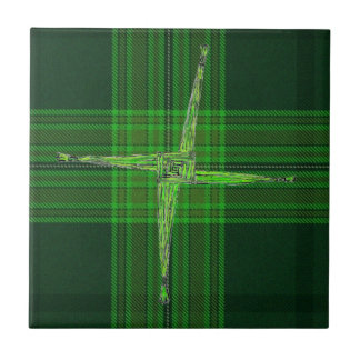 Azulejo verde transversal do Tartan do St. Bridgid
