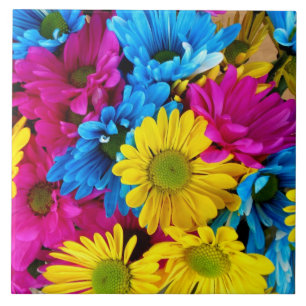 azulejo vermelho, azul e amarelo