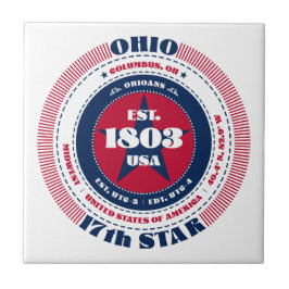 Azulejo vermelho, branco e azul cerâmico de Ohio
