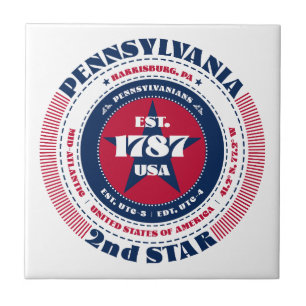 Azulejo vermelho, branco e azul da Pensilvânia Cer