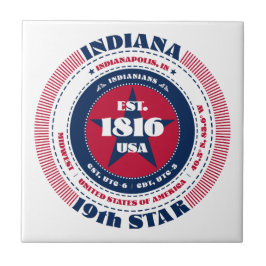 Azulejo vermelho, branco e azul de Indiana Cerâmic