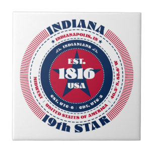 Azulejo vermelho, branco e azul de Indiana Cerâmic