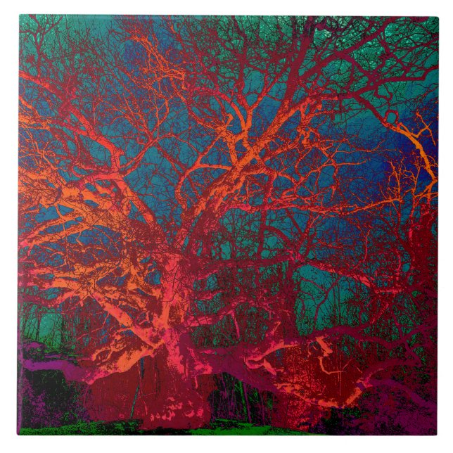 Azulejo vermelho da árvore (Frente)