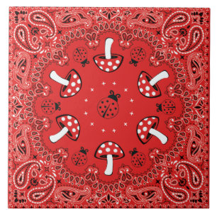 azulejo vermelho de bandana