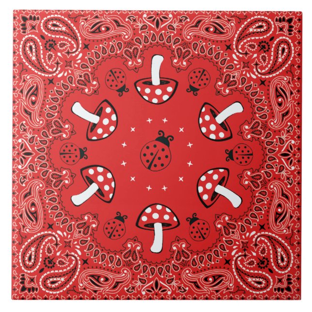 azulejo vermelho de bandana (Frente)