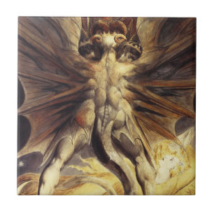 Azulejo vermelho do dragão de William Blake
