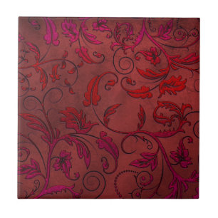 Azulejo vermelho do laço das videiras do Victoria