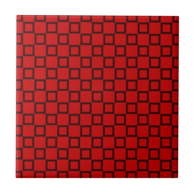 Azulejo vermelho e preto clássico (Frente)