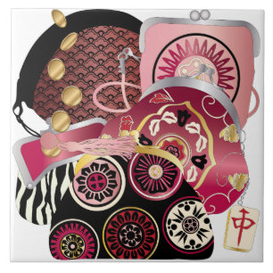 Azulejo Vermelho Mah Jongg Purses