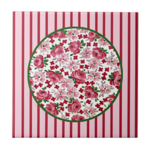 Azulejo Vintage Pink Roses