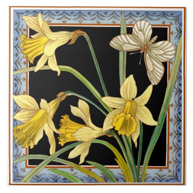 Azulejo Vitoriano Daffodil da Maw & Co Transferwar (Frente)