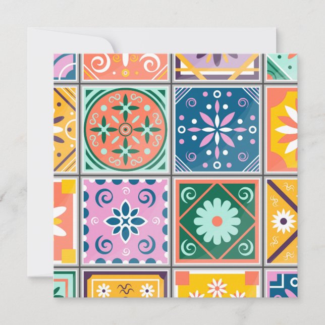 Azulejo Wall Art marroquino | Zellij Amarelo- Azul (Frente)