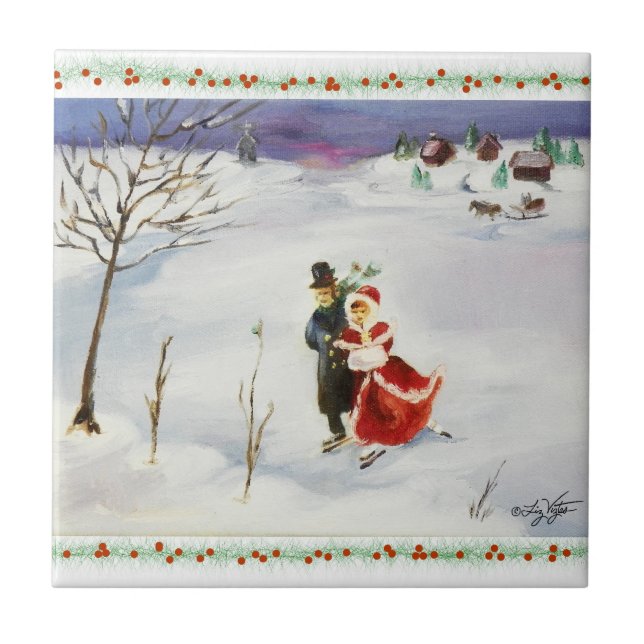 Azulejo Wonderland de inverno (Frente)