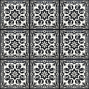 Azulejos Antigos, Preto e Branco, Padrão de Azulej