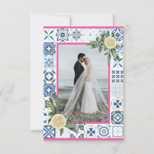 Azulejos Azuis do Mediterrâneo Cartão com fotos 