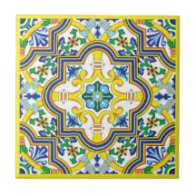 💛 💙 💚 Azulejos azuis e amarelos impressionantes