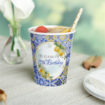 Azulejos Azuis Italianos Limões Dourado do Frame G