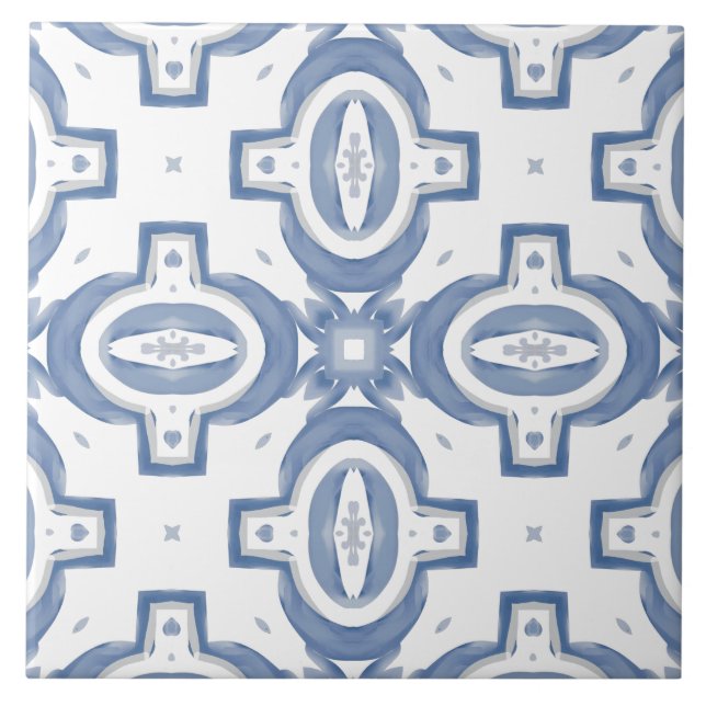 Azulejos azuis, mosaico, majolica, (Frente)