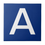 Azulejos - Azul Branco<br><div class="desc">Azulejos cerâmicos.  Azulejos de letras maiúsculas ou minúsculas.  Você personaliza com a letra ou letras necessárias para seu azulejo cerâmico ou sinal de mosaico.  Azulejo para sinais à prova de tempo,  números de casa.  Branco sobre fundo preto.</div>