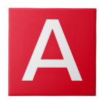 Azulejos - Branco em Vermelho<br><div class="desc">Azulejos cerâmicos.  Azulejos de letras maiúsculas ou minúsculas.  Você personaliza com a letra ou letras necessárias para seu azulejo cerâmico ou sinal de mosaico.  Azulejo para placas,  números de casa</div>