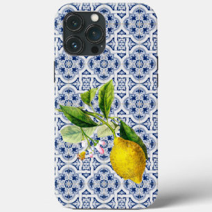 Azulejos brancos azuis Amalfi italianos iPhone / i