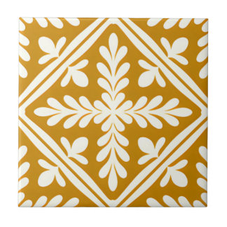 azulejos brancos e dourados motivos florais contem