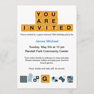 Azulejos Carta Convite Azul de Aniversário