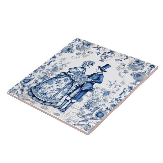 Azulejos casais no índio azul russo (Lateral)