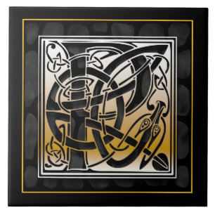 Azulejos Célticos de Pedra Negra Céltica P Monog