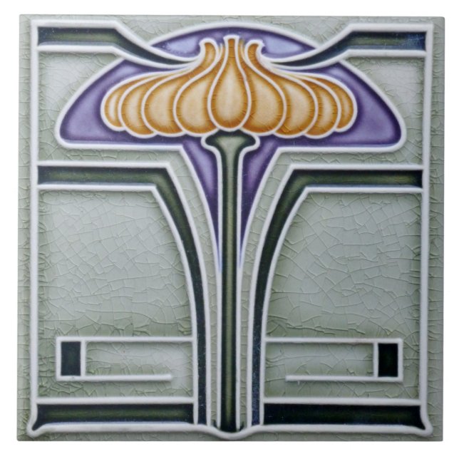 Azulejos cerâmicos - Azulejo de parede floral Art  (Frente)