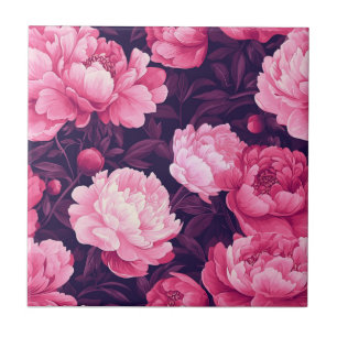 Azulejos Cerâmicos De Boho Peonies Para Paredes De