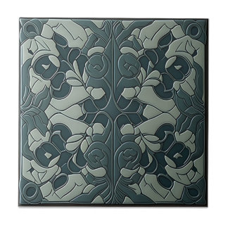 azulejos cerâmicos de padrão vintage art nouveau