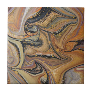 Azulejos cerâmicos de pavimentos negros e dourados