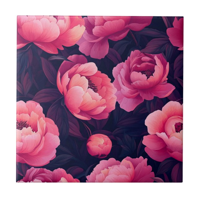 Azulejos Cerâmicos De Peões Rosa Negros Para O Esp (Frente)