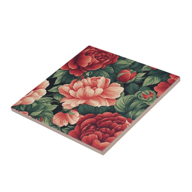 Azulejos Cerâmicos De Rosa De Cozinha Negra (Lateral)