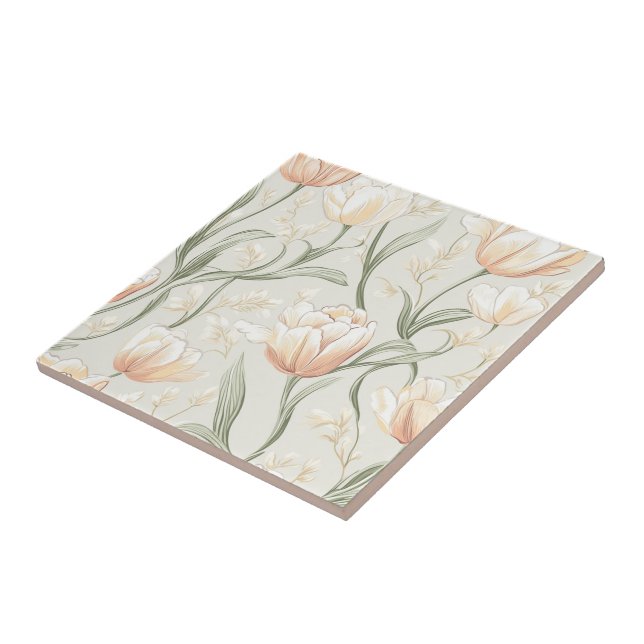 Azulejos Cerâmicos De Tulipas De Cozinha Negra Par (Lateral)